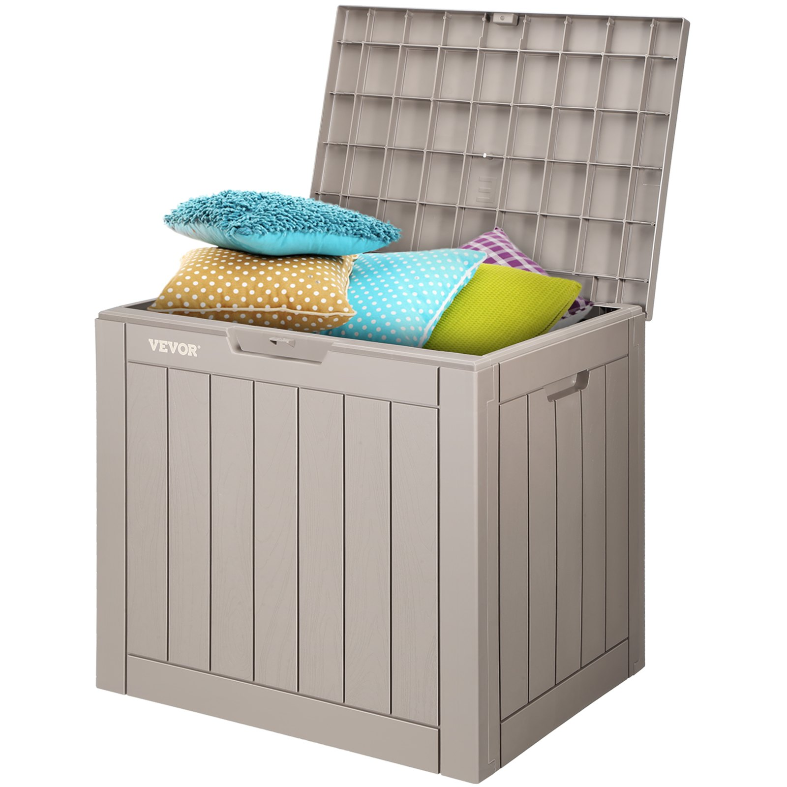 Vevor Deck Box 31 Gal VEVOR Deck Box, 31 Gallon Outdoor Storage Box, 22.1" x 17.1" x 20.9" , Waterproof PP Deckbox with Aluminum Alloy Padlock, for Patio Furniture, Pool Toys, Garden Tools, Outdoor Cushions, Gray