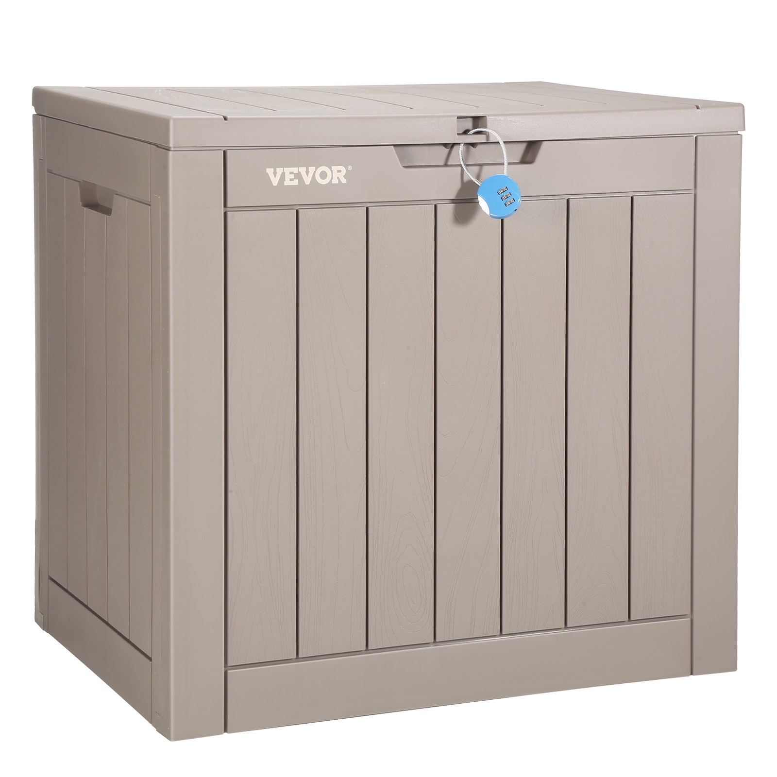 Vevor Deck Box 31 Gal VEVOR Deck Box, 31 Gallon Outdoor Storage Box, 22.1" x 17.1" x 20.9" , Waterproof PP Deckbox with Aluminum Alloy Padlock, for Patio Furniture, Pool Toys, Garden Tools, Outdoor Cushions, Gray