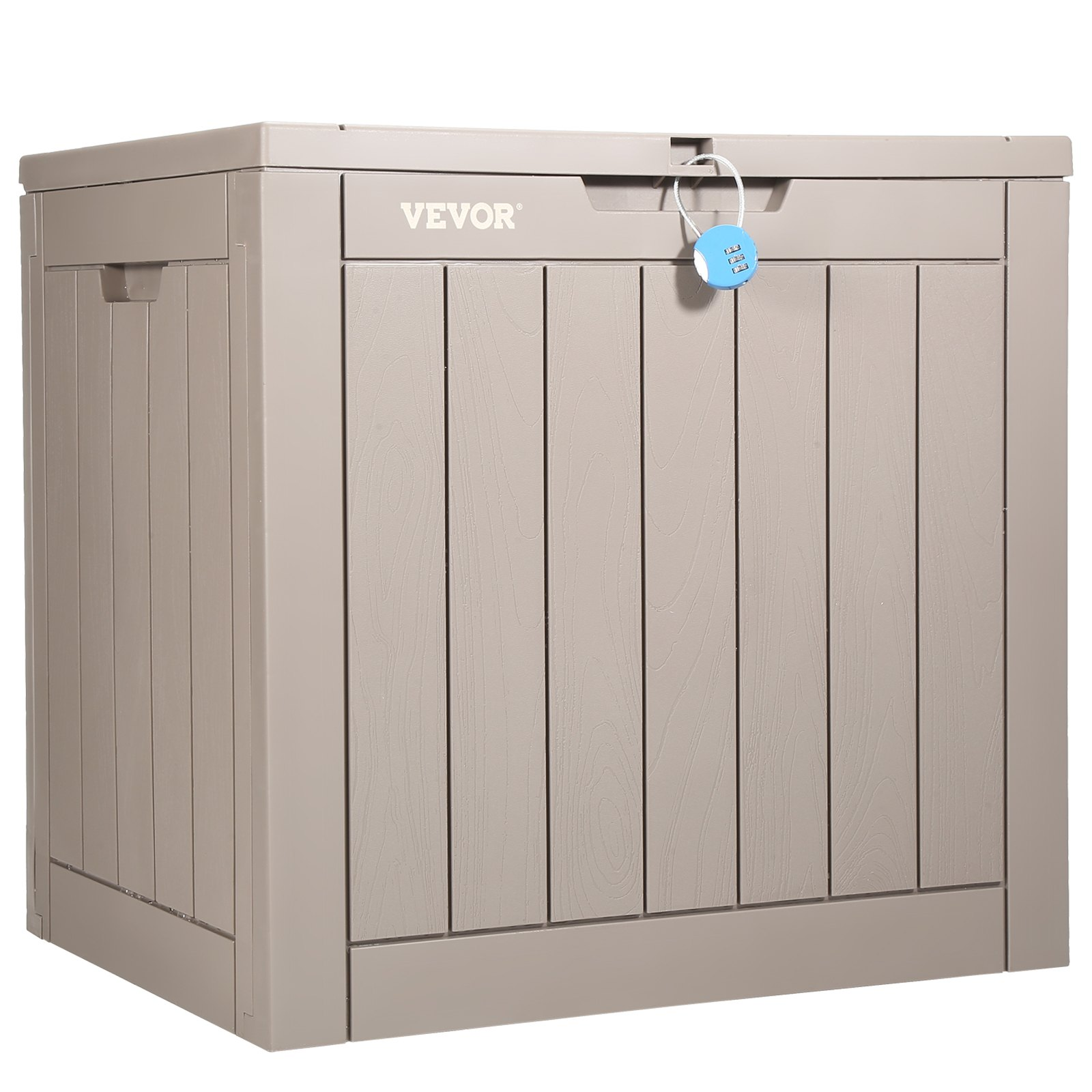 Vevor Deck Box 31 Gal VEVOR Deck Box, 31 Gallon Outdoor Storage Box, 22.1" x 17.1" x 20.9" , Waterproof PP Deckbox with Aluminum Alloy Padlock, for Patio Furniture, Pool Toys, Garden Tools, Outdoor Cushions, Gray