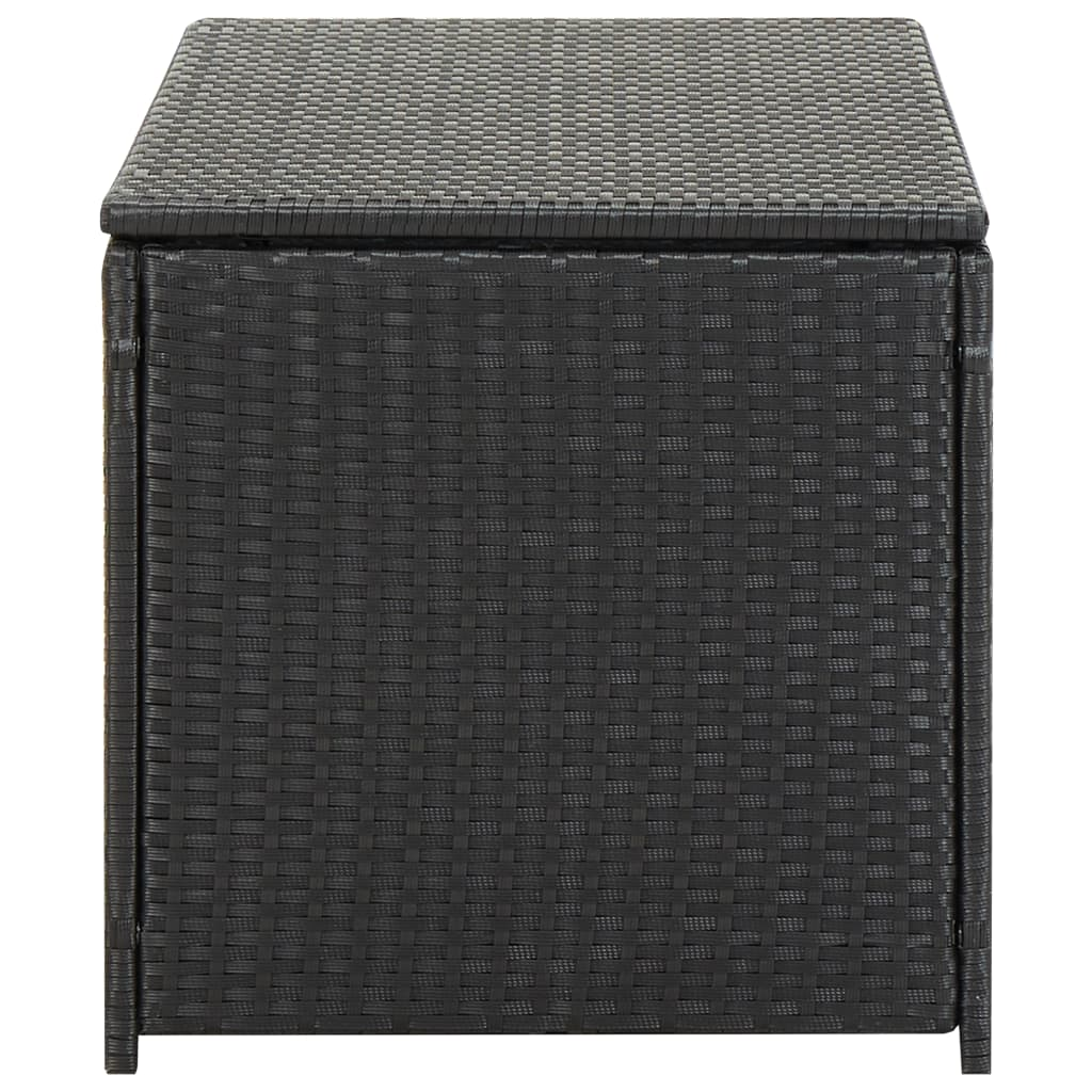 Vida XL Deck Box Black vidaXL Patio Storage Box Poly Rattan 39.3"x19.6"x19.6" Black