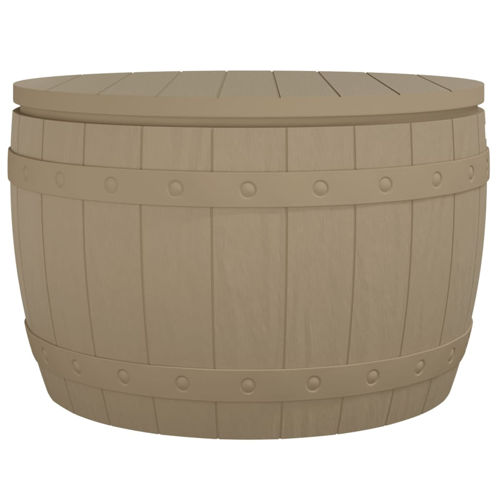 Vida XL Deck Box Brown vidaXL 3-in-1 Patio Storage Box Light Brown Polypropylene