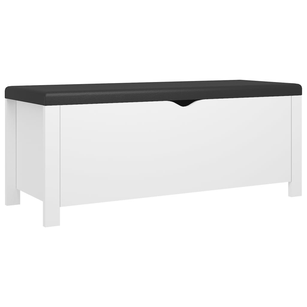 Vida XL Deck Box White vidaXL Storage Box with Cushion White 41.3"x15.7"x17.7"