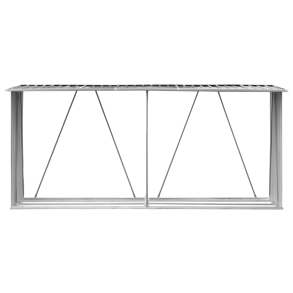 Vida XL Enclosures Anthracite vidaXL Garden Log Storage Shed Galvanized Steel 129.9"x33.1"x59.8" Anthracite