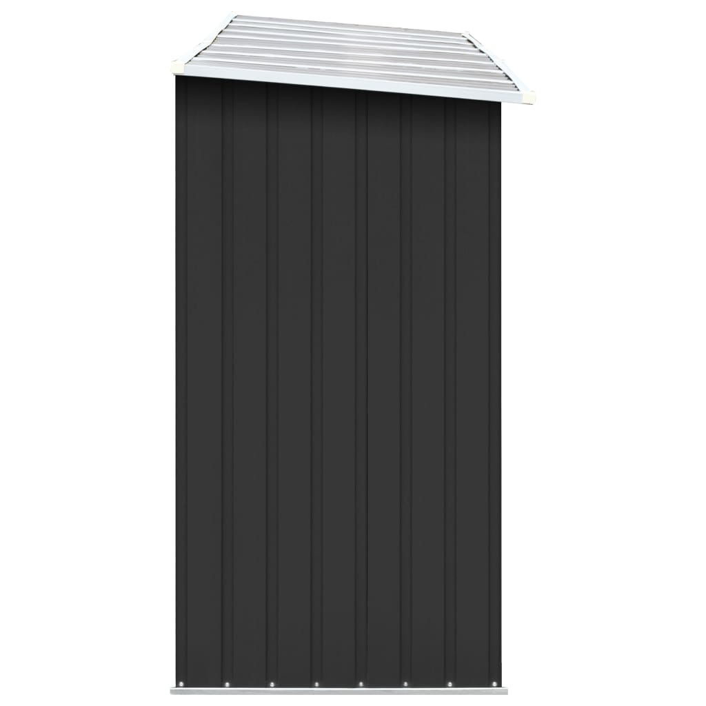 Vida XL Enclosures Anthracite vidaXL Garden Log Storage Shed Galvanized Steel 129.9"x33.1"x59.8" Anthracite