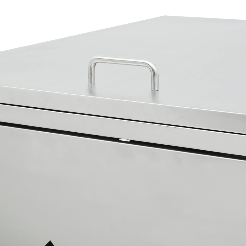 Vida XL Enclosures Silver vidaXL Single Wheelie Bin Shed 63.4 gal Stainless Steel