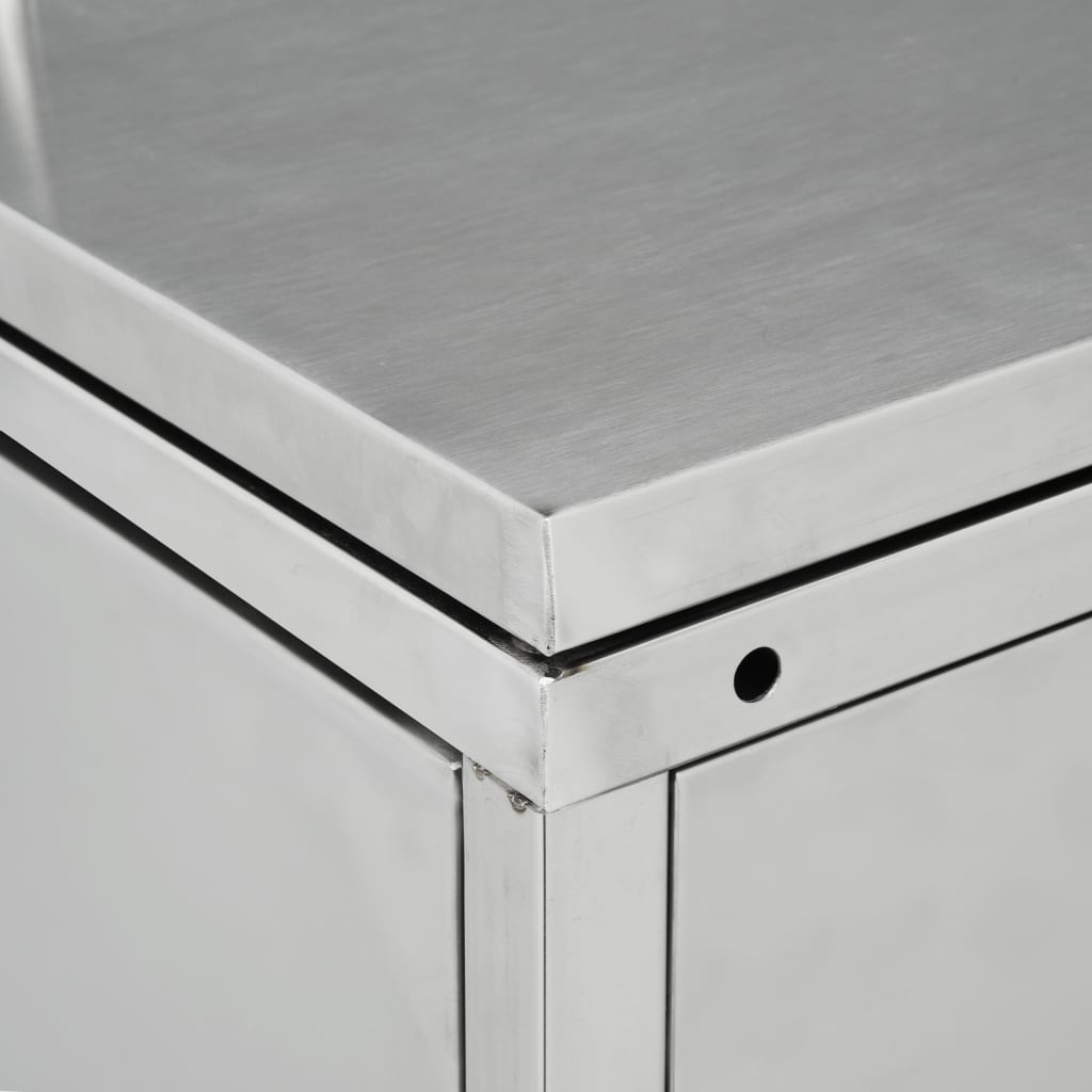 Vida XL Enclosures Silver vidaXL Single Wheelie Bin Shed 63.4 gal Stainless Steel