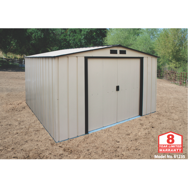 Duramax sheds Duramax 10x10 Eco Metal Shed Ivory w/Dark Gray Trim