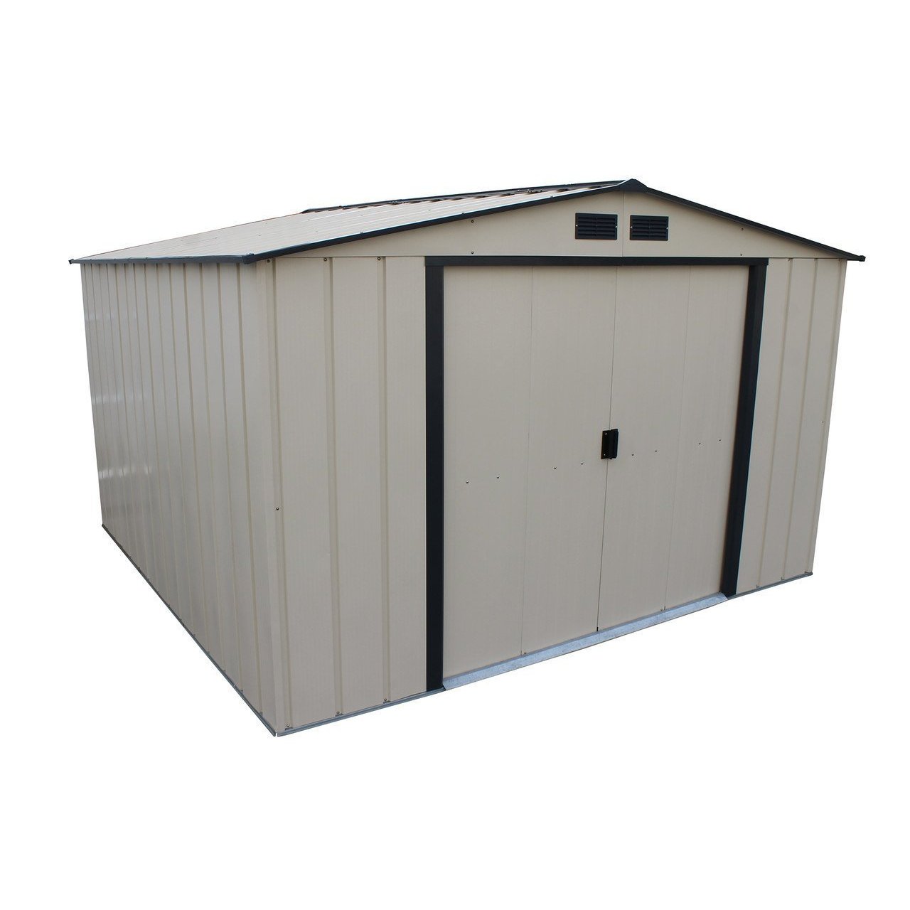Duramax sheds Duramax 10x10 Eco Metal Shed Ivory w/Dark Gray Trim