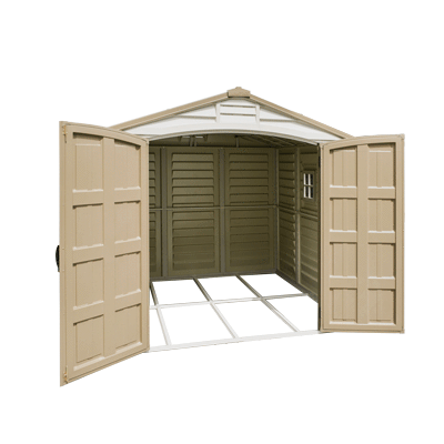 Duramax sheds DuraMax 8ft x 8ft DuraPlus Vinyl Shed Kit with Foundation and window