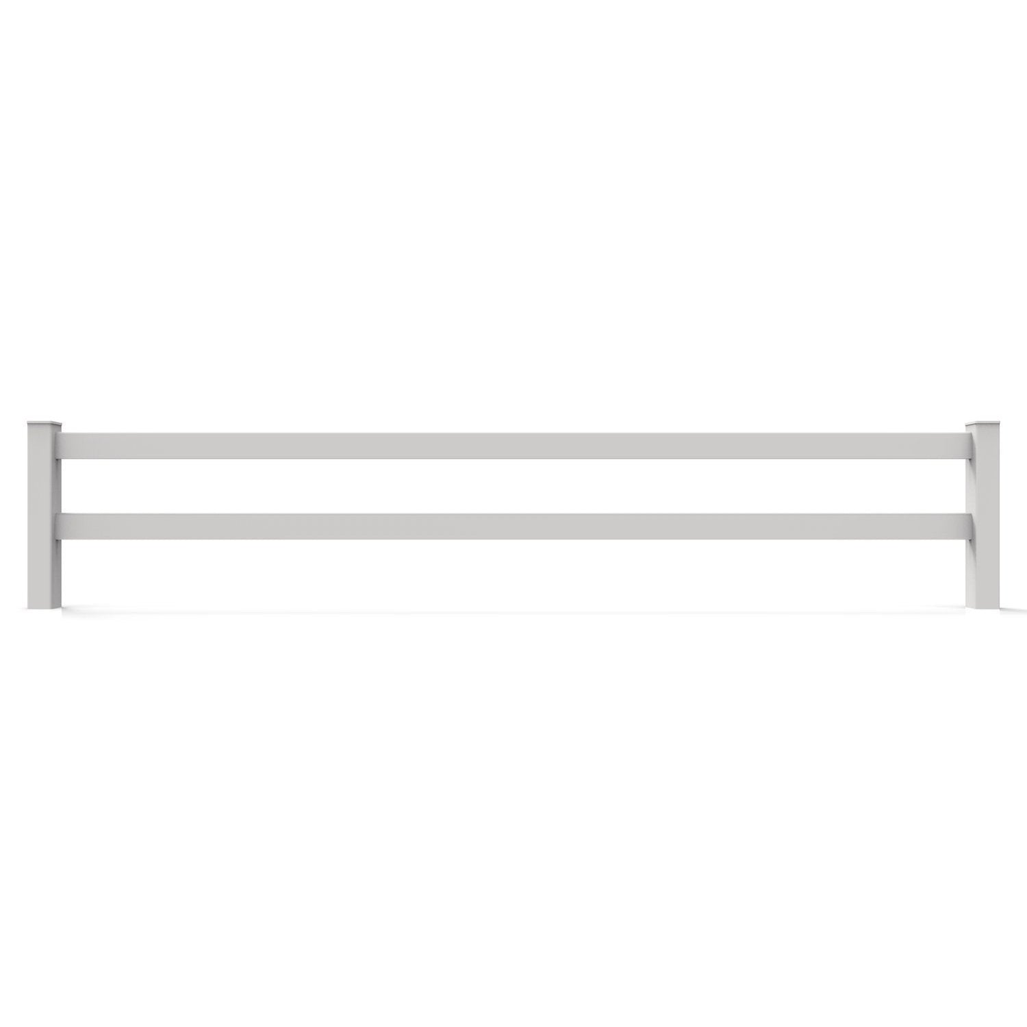 GreatBackyards Vinyl Fence 3'Height x 16' Wide / White 2 Rail 3ft x 16ft DRR2
