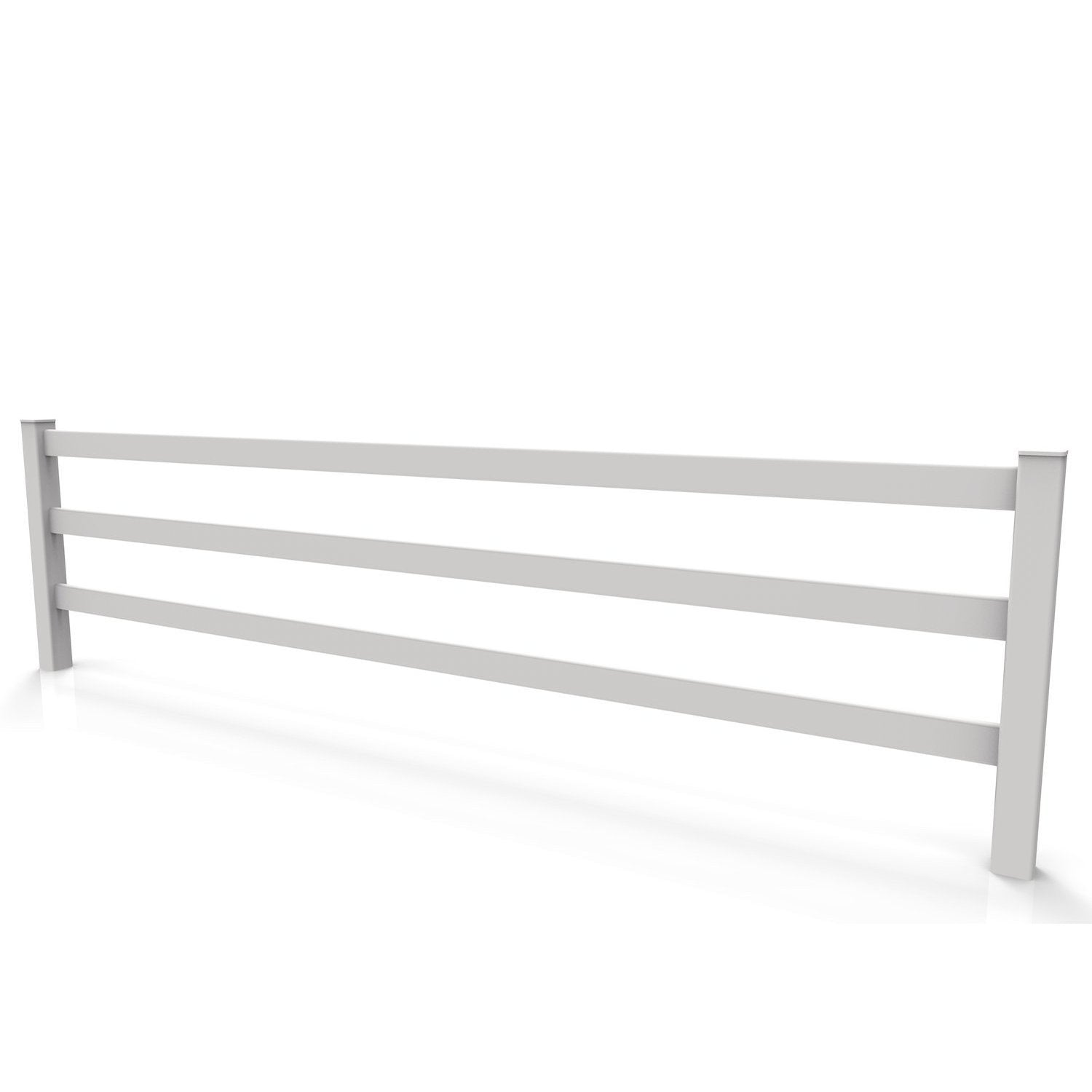 GreatBackyards Vinyl Fence 3 Rail 4.5 ft x 16 ft DRR3