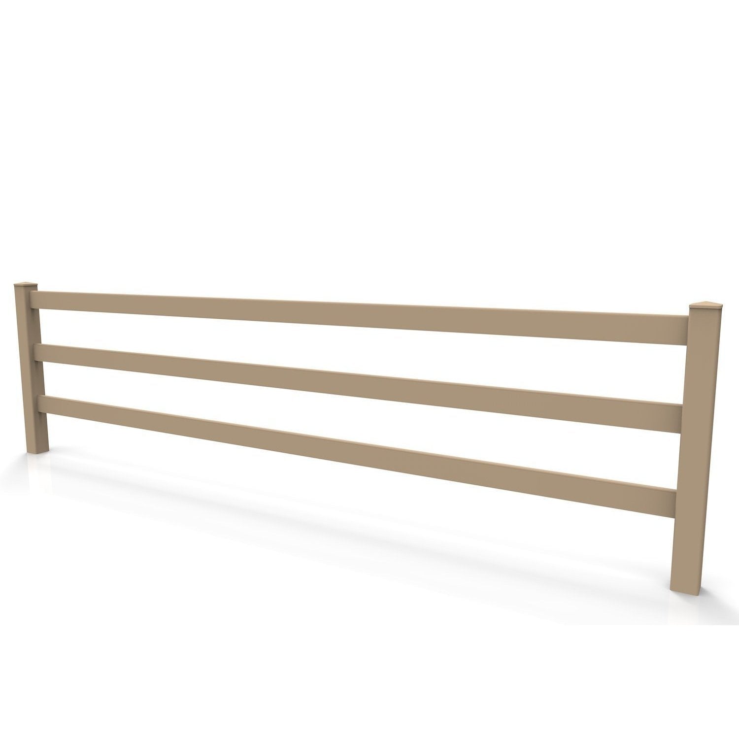 GreatBackyards Vinyl Fence 3 Rail 4.5 ft x 16 ft DRR3