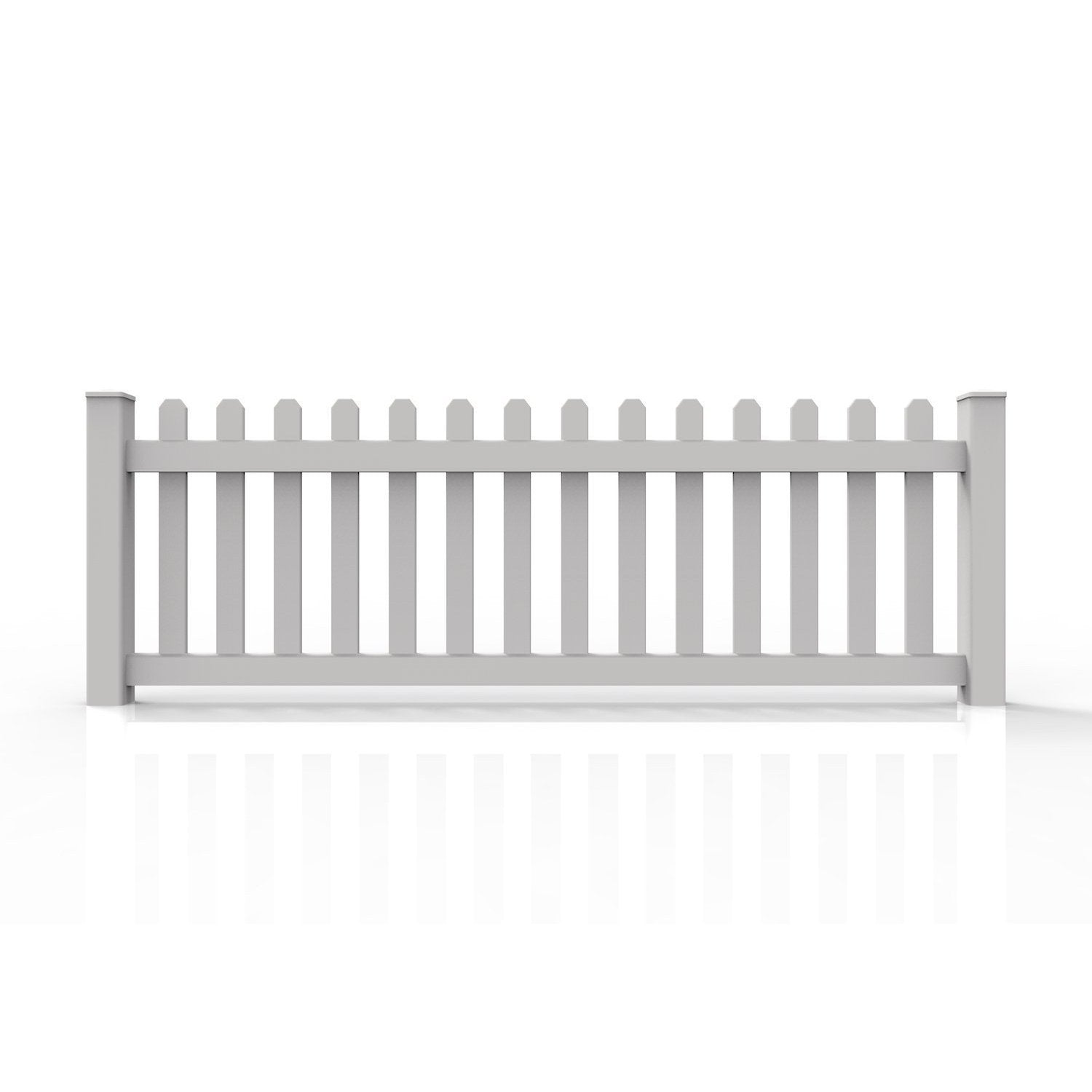 GreatBackyards Vinyl Fence 3' x 8' Wide / White Traditional Straight Dog Ear Picket DRT3/4