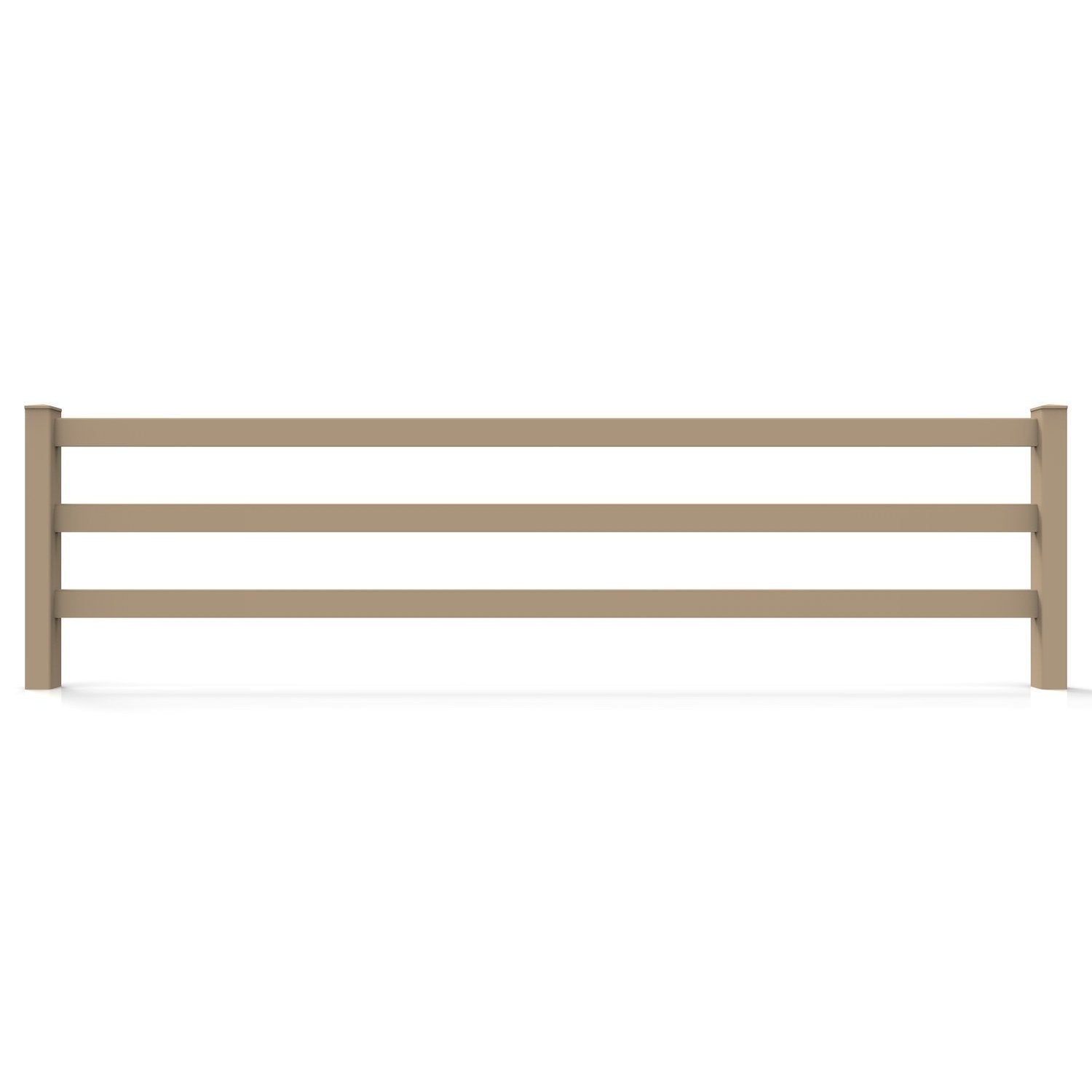 GreatBackyards Vinyl Fence 4.5'Height x 16' Wide / Tan 3 Rail 4.5 ft x 16 ft DRR3