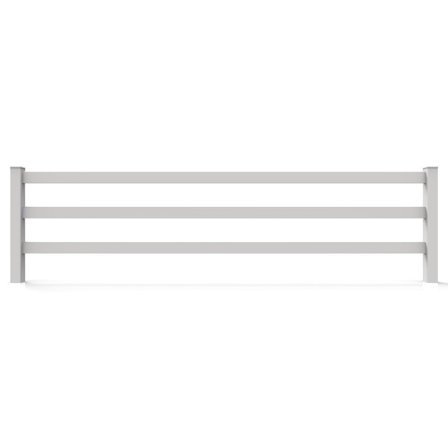 GreatBackyards Vinyl Fence 4.5'Height x 16' Wide / White 3 Rail 4.5 ft x 16 ft DRR3