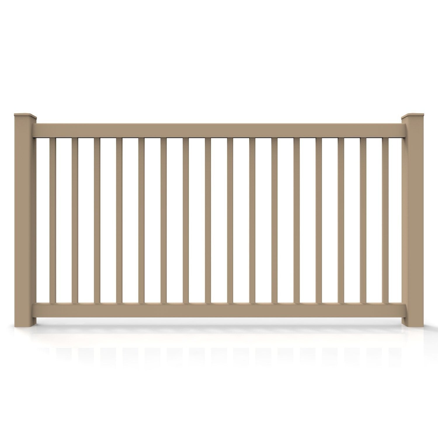 GreatBackyards Vinyl Fence 4' x 8' / Tan Perimeter Fence 4 ft. high x 8 ft. Wide