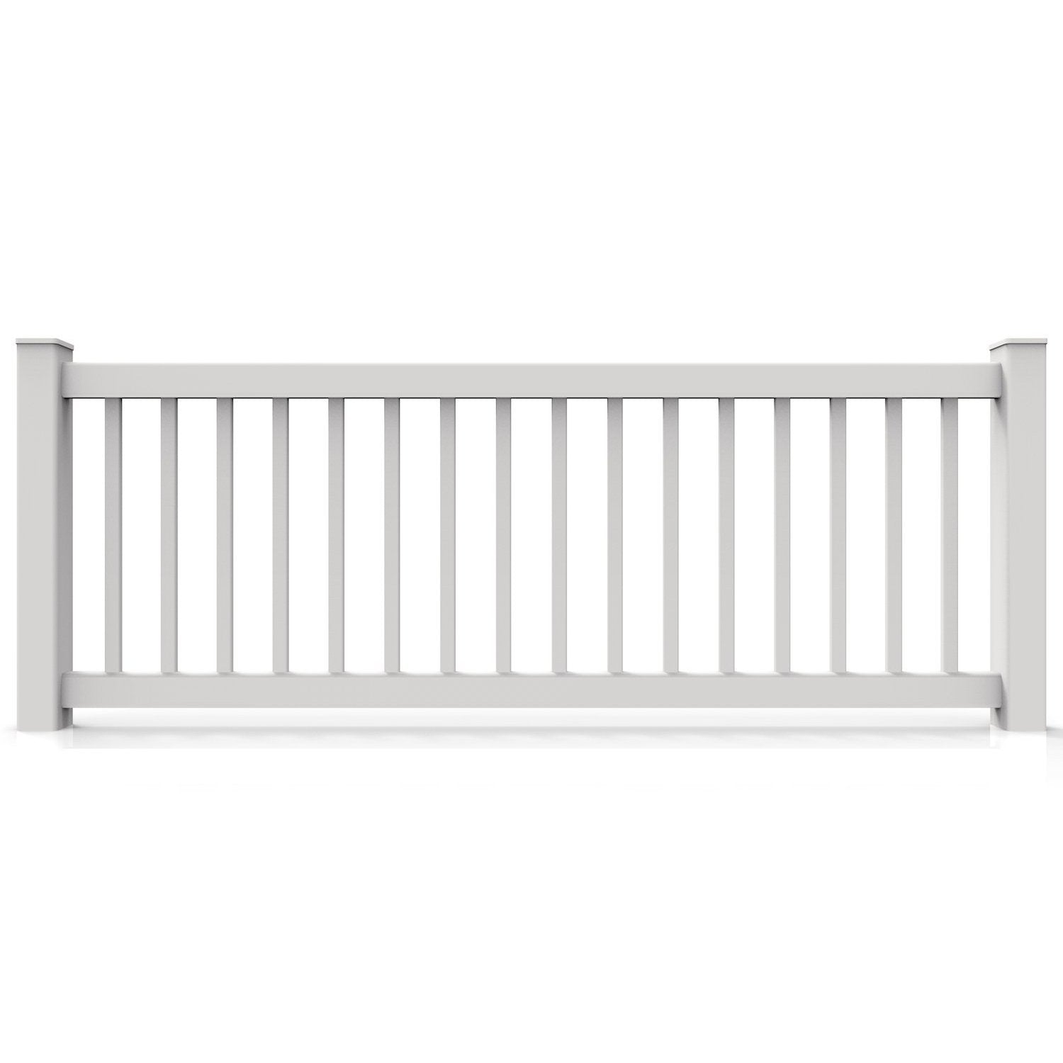 GreatBackyards Vinyl Fence 4' x 8' / White Perimeter Fence 3 ft. high x 8 ft. Wide