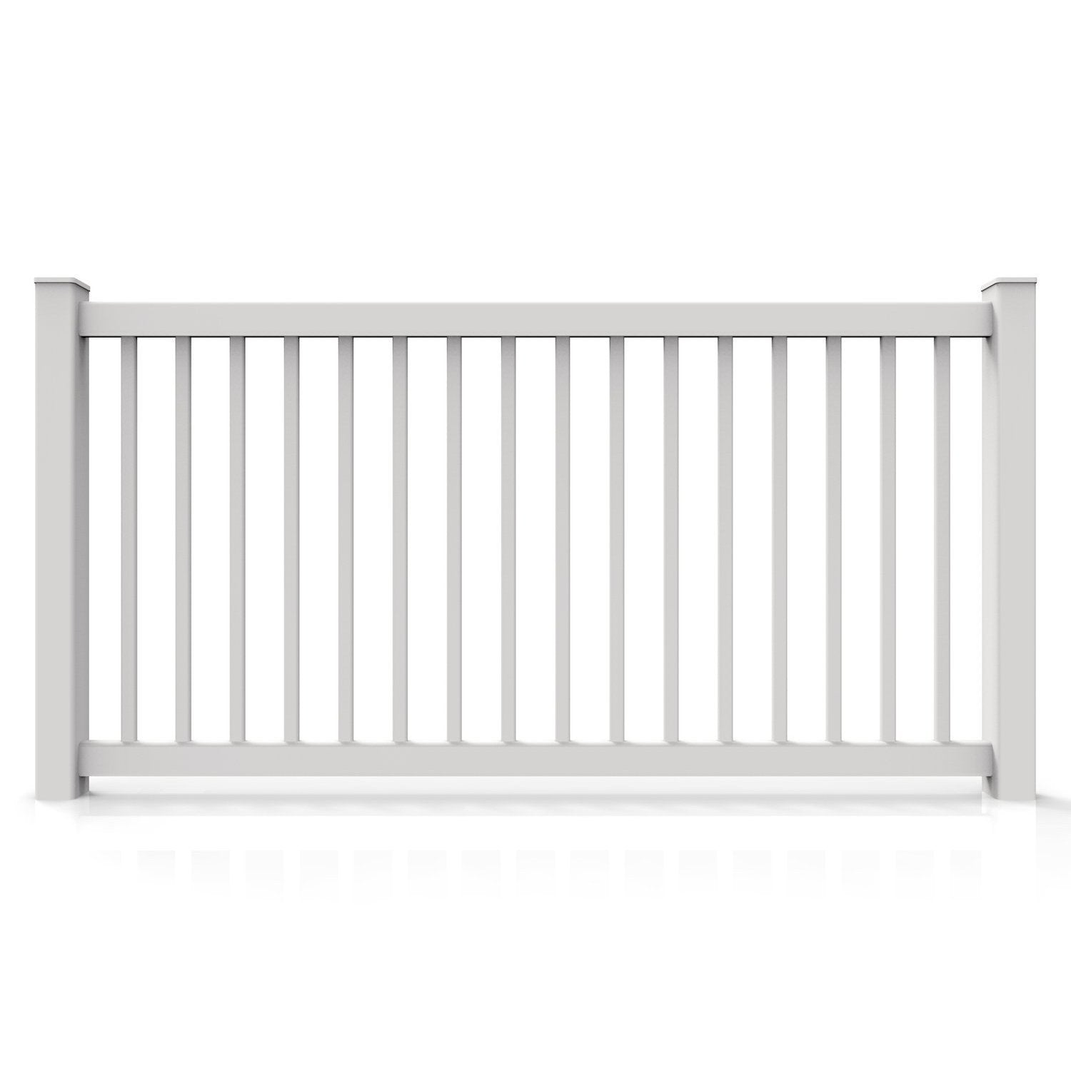 GreatBackyards Vinyl Fence 4' x 8' / White Perimeter Fence 4 ft. high x 8 ft. Wide