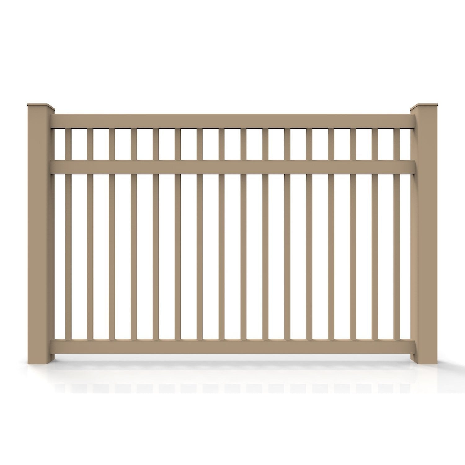 GreatBackyards Vinyl Fence 5' x 8' / Tan Perimeter Fence 5 ft. high x 8 ft. Wide
