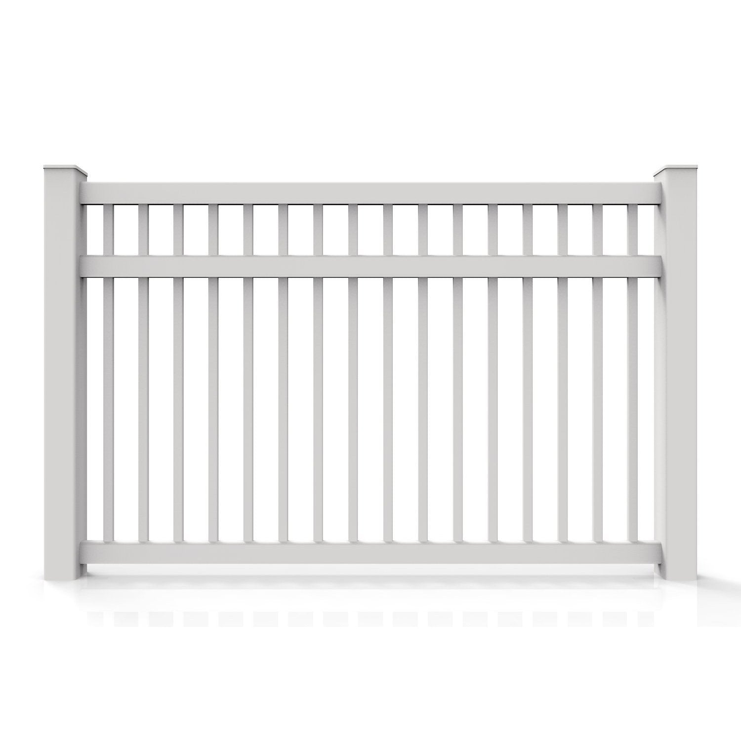 GreatBackyards Vinyl Fence 5' x 8' / White Perimeter Fence 5 ft. high x 8 ft. Wide
