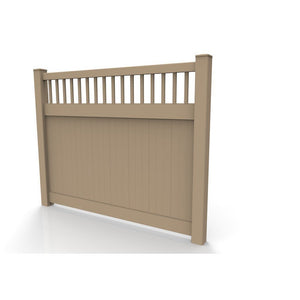 GreatBackyards Vinyl Fence 6'H x 8'W Privacy with Accent Fence Panel Kit DRPV5