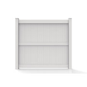 GreatBackyards Vinyl Fence 7' x 8' Wide / White Privacy 12” T&G with Center Rail Fence Panel Kit DRPV17