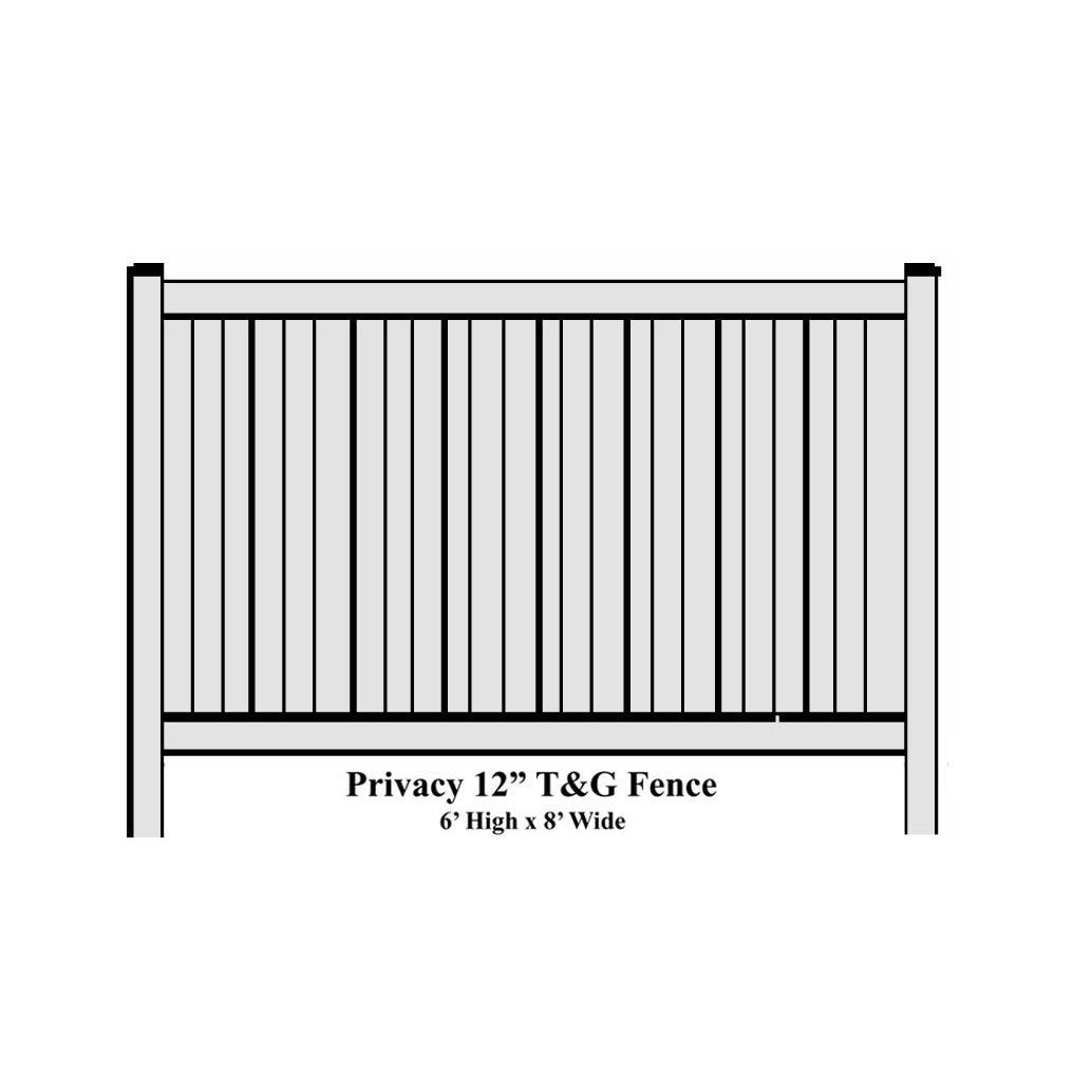 GreatBackyards Vinyl Fence Privacy 12” T&G Fence Panel Kit DRPV1