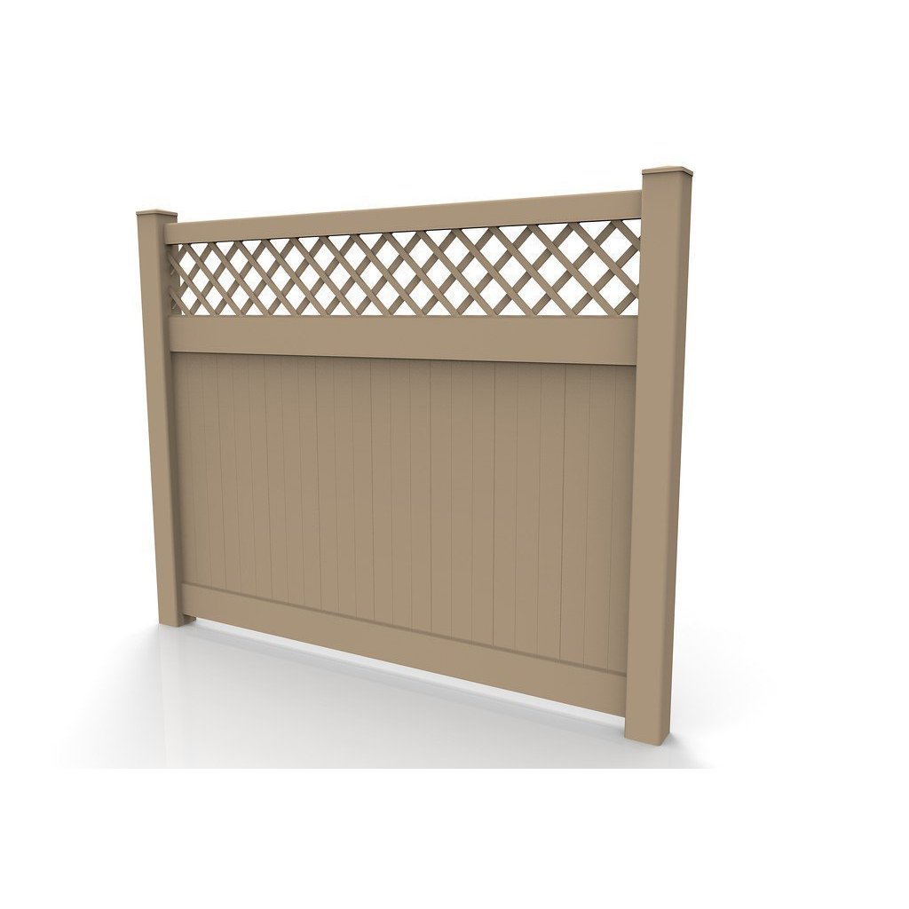 GreatBackyards Vinyl Fence Privacy with Lattice Fence Panel Kit DRPV4