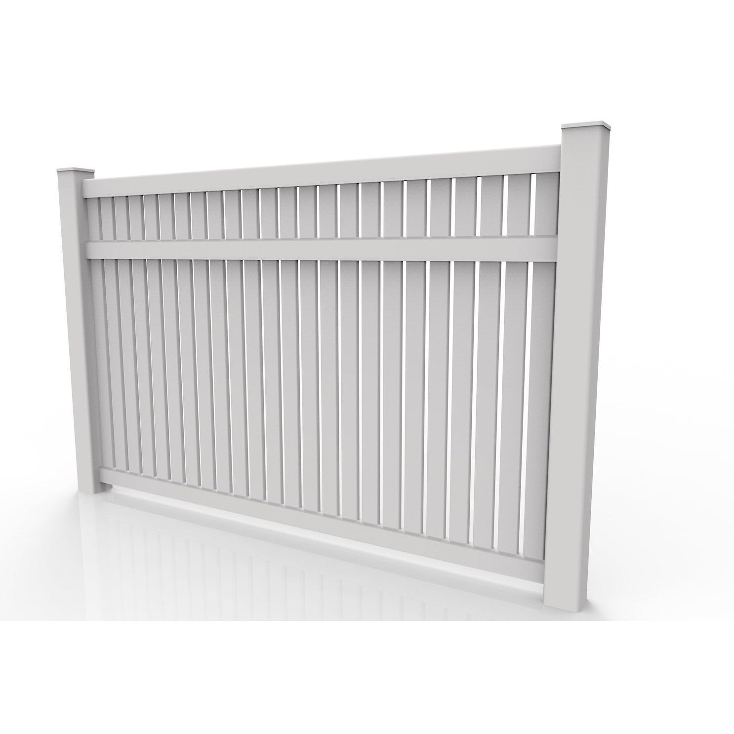GreatBackyards Vinyl Fence Semi Privacy with Rail DRSP