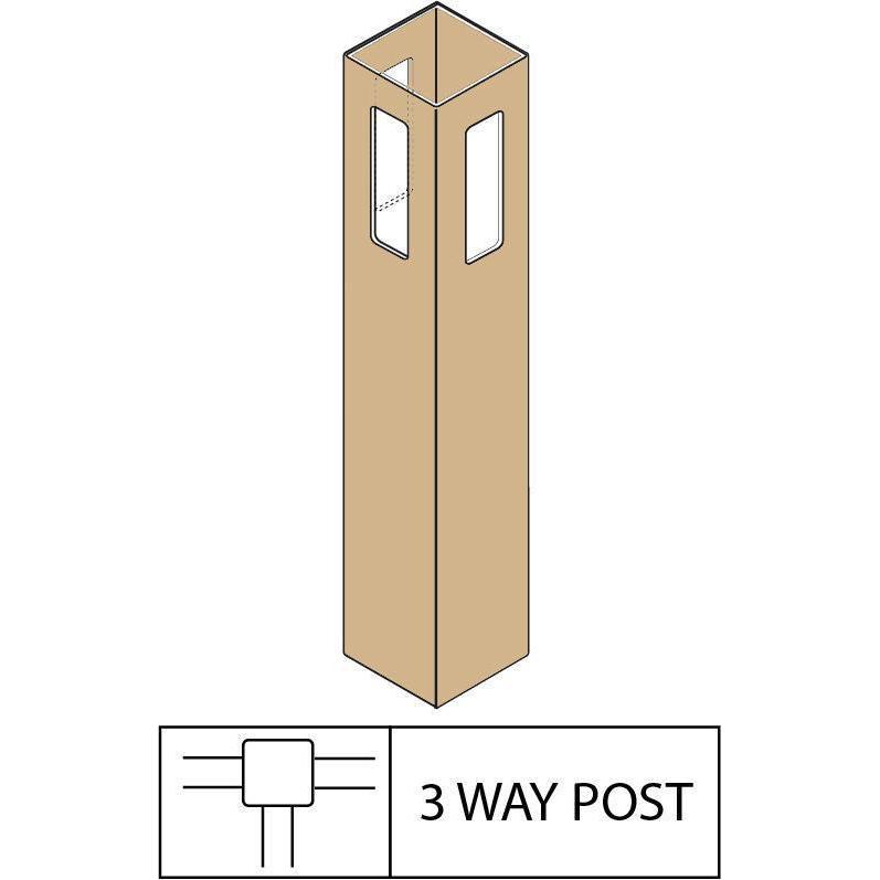 GreatBackyards Vinyl Fence Tan / 3 Way Post 5" x 5" x 96" Post DRPV4