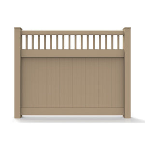 GreatBackyards Vinyl Fence Tan 6'H x 8'W Privacy with Accent Fence Panel Kit DRPV5