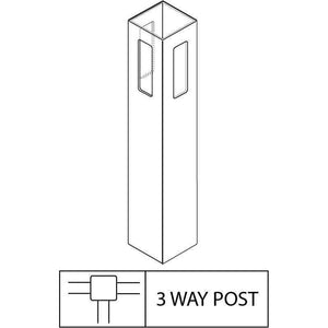 GreatBackyards Vinyl Fence White / 3 Way Post 4" x 4"x 60" Post DRPM1