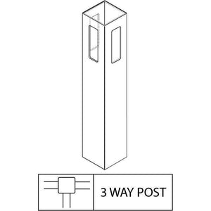 GreatBackyards Vinyl Fence White / 3 Way Post 5" x 5" x 96" Post DRPV1
