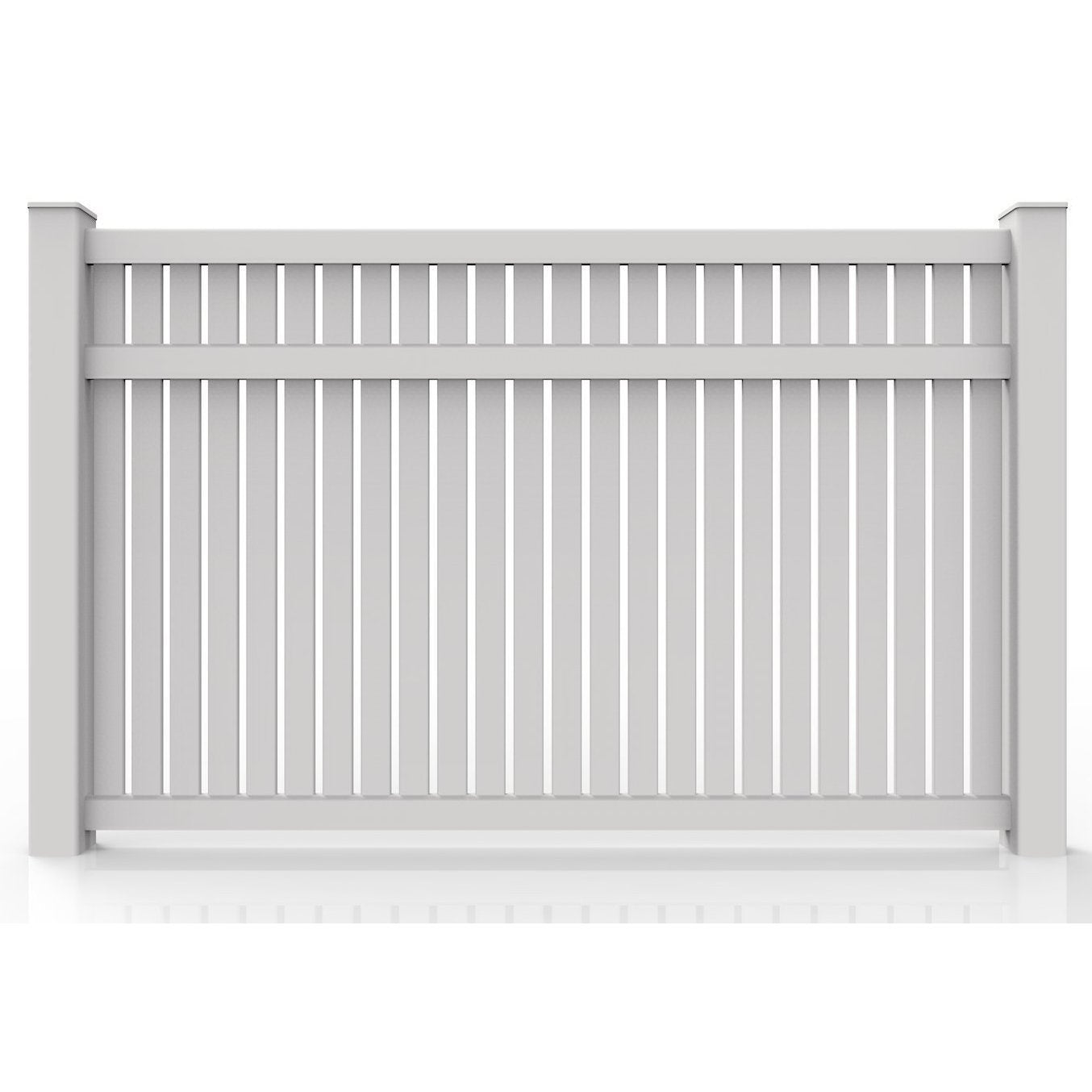 GreatBackyards Vinyl Fence White / 5'X8' Semi Privacy with Rail DRSP