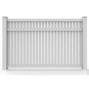 GreatBackyards Vinyl Fence White / 5'X8' Semi Privacy with Rail DRSP
