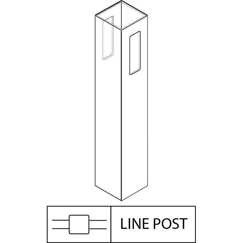 GreatBackyards Vinyl Fence White / Line Post 4" x 4"x 60" Post DRPM1