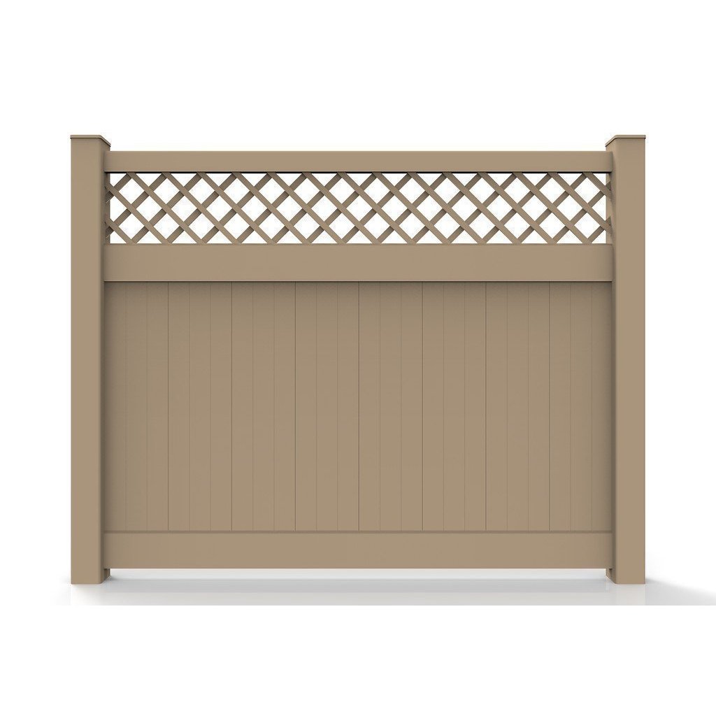 GreatBackyardz Fence Panels Default Title Greatbackyardz 6 ft. x 8 ft. Tan Vinyl Privacy with Lattice Fence Panel Kit