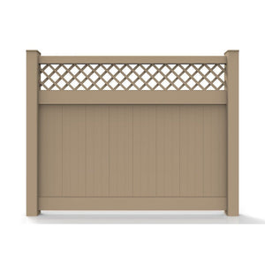GreatBackyardz Fence Panels Default Title Greatbackyardz 6 ft. x 8 ft. Tan Vinyl Privacy with Lattice Fence Panel Kit