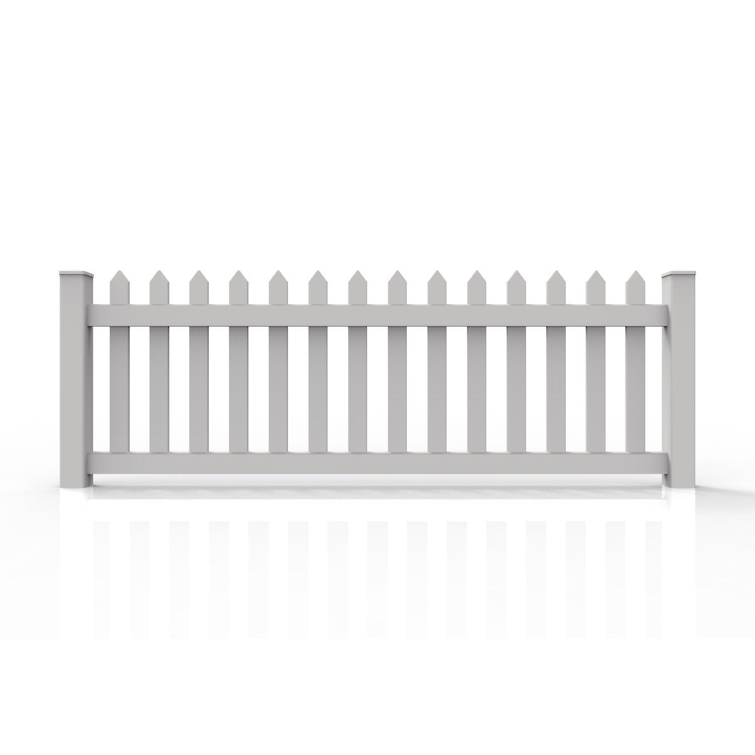 GreatBackyardz Fence Panels Greatbackyardz 3 ft. x 8 ft. White Vinyl Traditional Spade Picket Fence Panel Kit