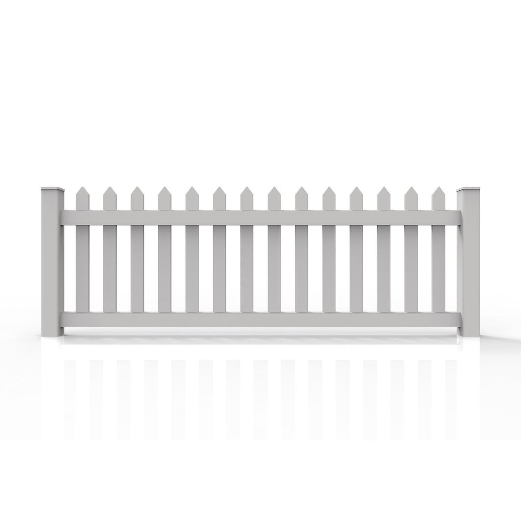 GreatBackyardz Fence Panels Greatbackyardz 3 ft. x 8 ft. White Vinyl Traditional Spade Picket Fence Panel Kit