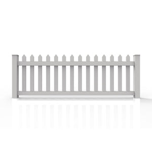 GreatBackyardz Fence Panels Greatbackyardz 3 ft. x 8 ft. White Vinyl Traditional Spade Picket Fence Panel Kit
