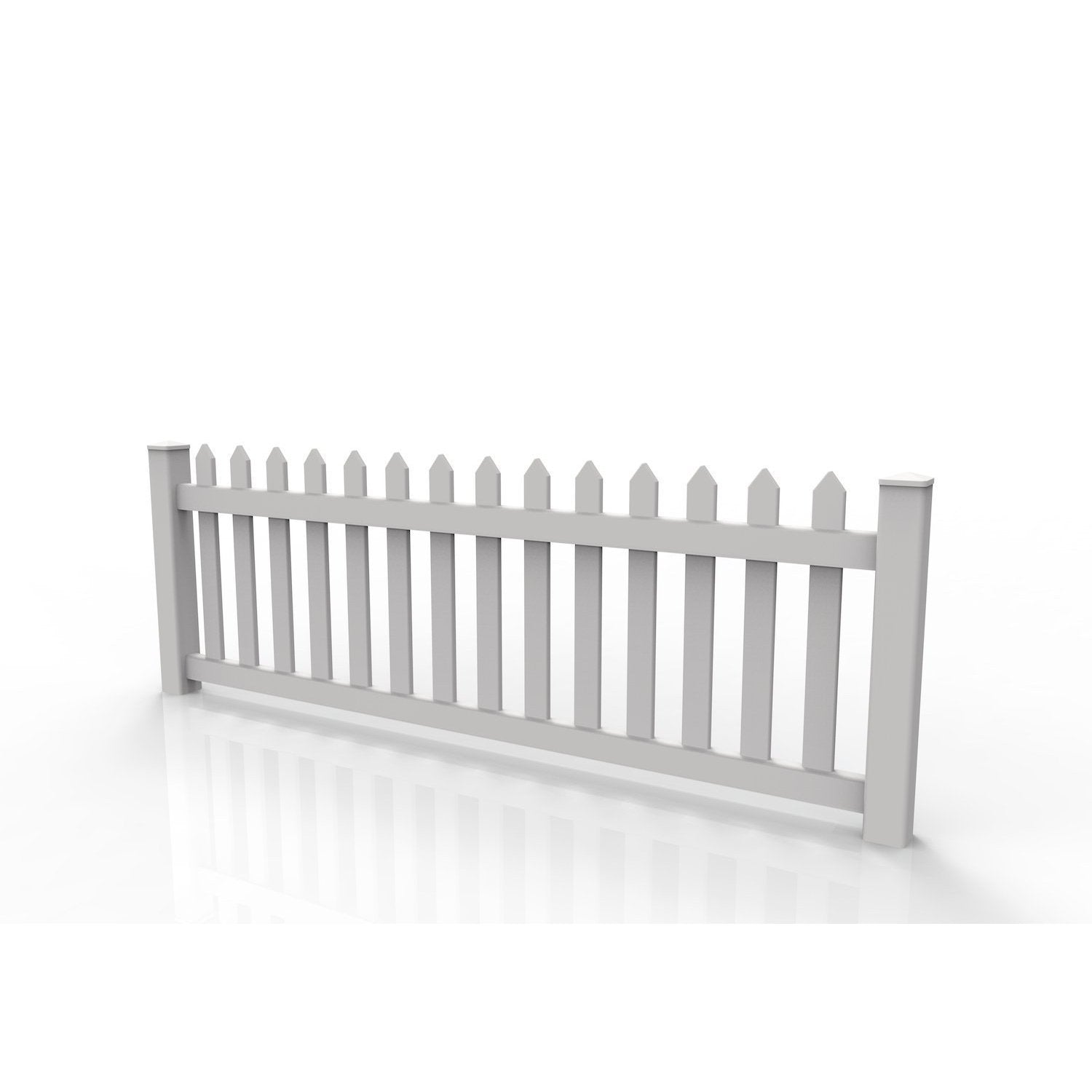GreatBackyardz Fence Panels Greatbackyardz 3 ft. x 8 ft. White Vinyl Traditional Spade Picket Fence Panel Kit