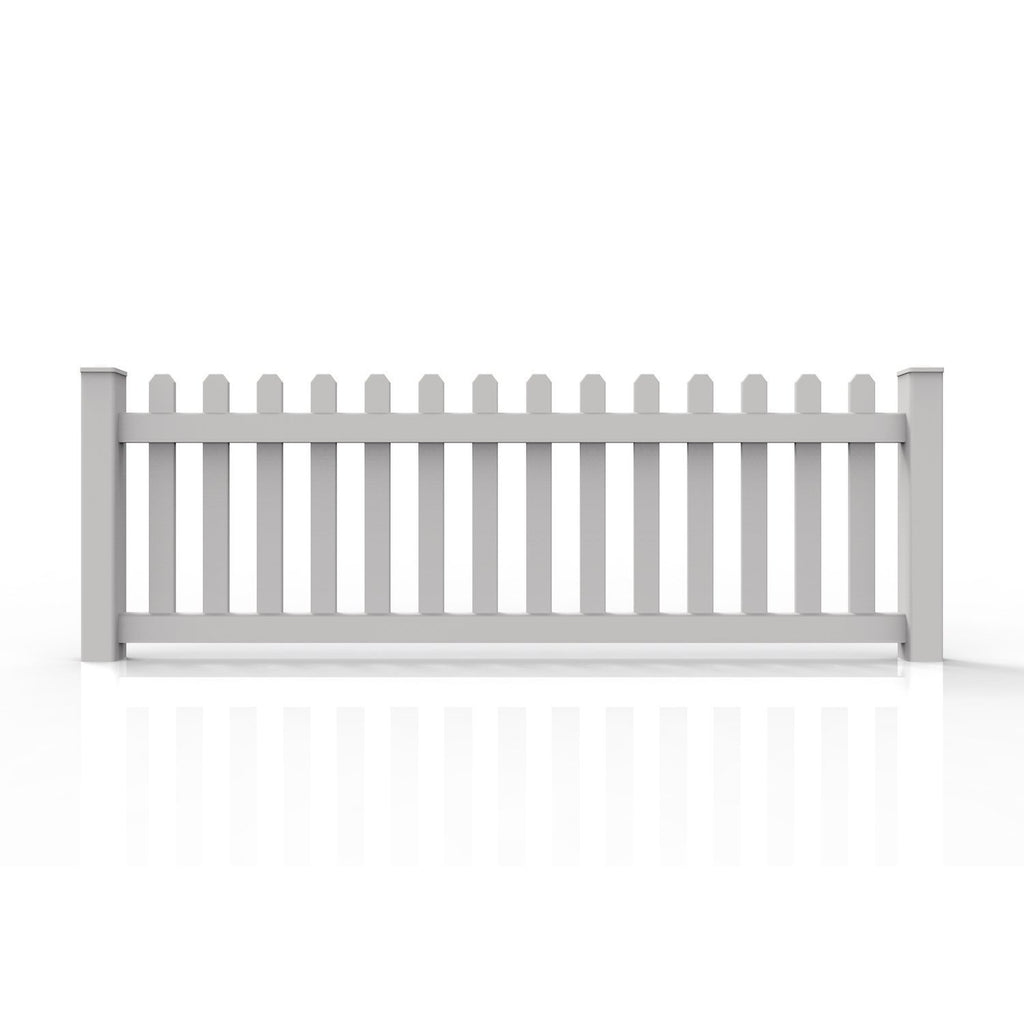 GreatBackyardz Fence Panels Greatbackyardz 3 ft. x 8 ft. White Vinyl Traditional Straight Dog Ear Picket Fence Panel Kit