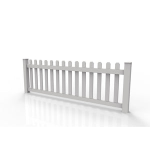 GreatBackyardz Fence Panels Greatbackyardz 3 ft. x 8 ft. White Vinyl Traditional Straight Dog Ear Picket Fence Panel Kit