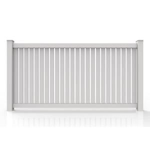 GreatBackyardz Fence Panels Greatbackyardz 4 ft. x 8 ft. White Vinyl Semi Privacy Fence Panel Kit