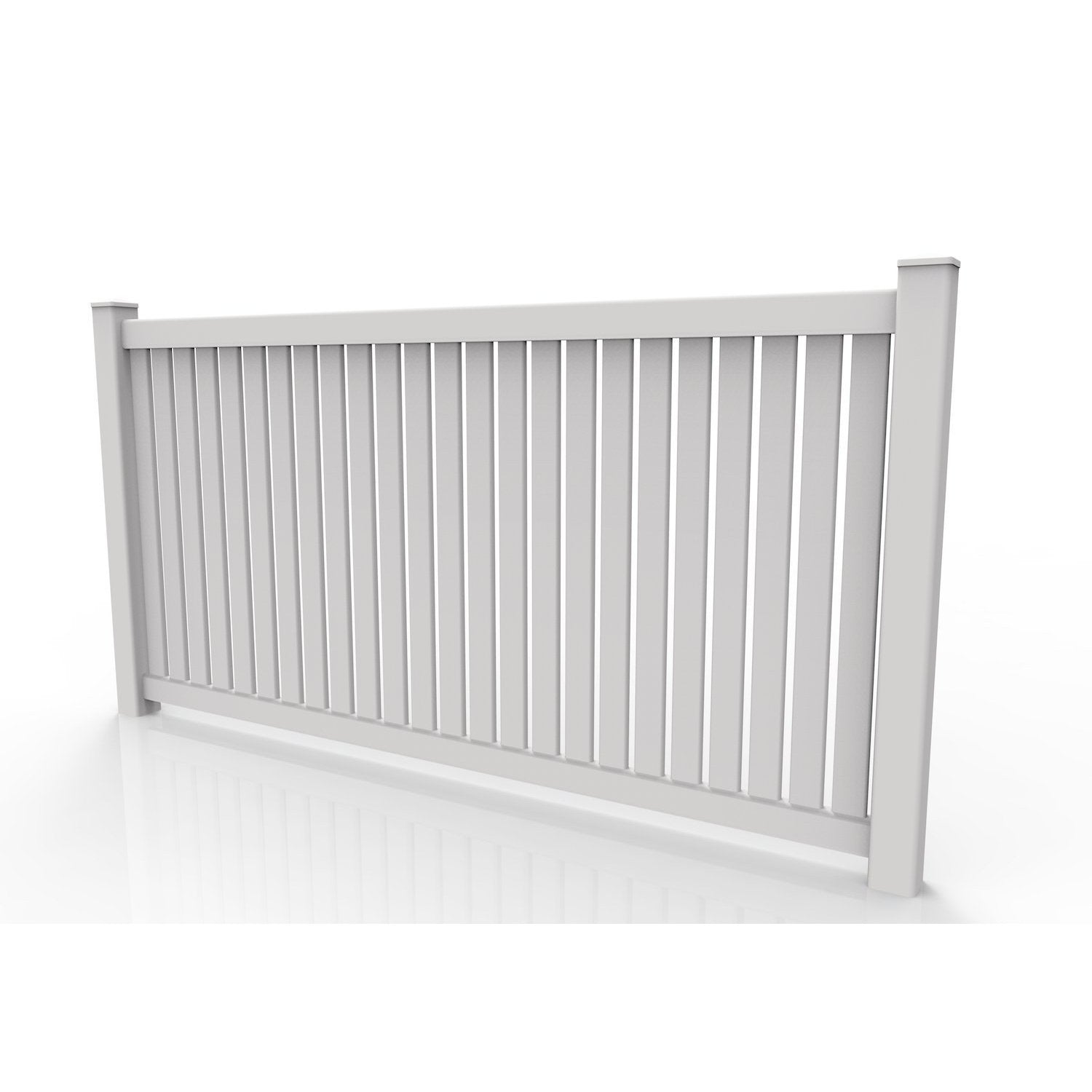 GreatBackyardz Fence Panels Greatbackyardz 4 ft. x 8 ft. White Vinyl Semi Privacy Fence Panel Kit