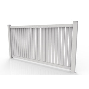 GreatBackyardz Fence Panels Greatbackyardz 4 ft. x 8 ft. White Vinyl Semi Privacy Fence Panel Kit