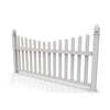GreatBackyardz Fence Panels Greatbackyardz 4 ft. x 8 ft. White Vinyl Traditional Scallop Dog Ear Picket Fence Panel Kit