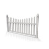 GreatBackyardz Fence Panels Greatbackyardz 4 ft. x 8 ft. White Vinyl Traditional Scallop Spade Picket Fence Panel Kit
