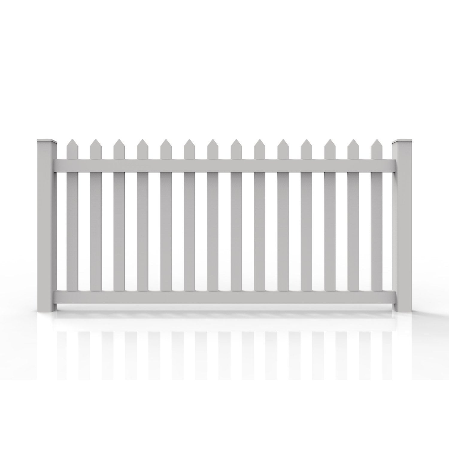 GreatBackyardz Fence Panels Greatbackyardz 4 ft. x 8 ft. White Vinyl Traditional Spade Picket Fence Panel Kit